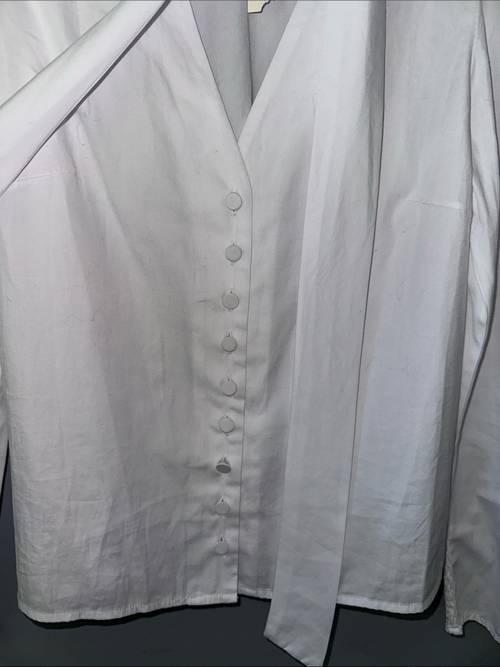Madewell NWT tie neck button front Top white womens size XS Brand - Picture 10 of 16